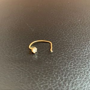 Pure gold & diamond stud nose ring